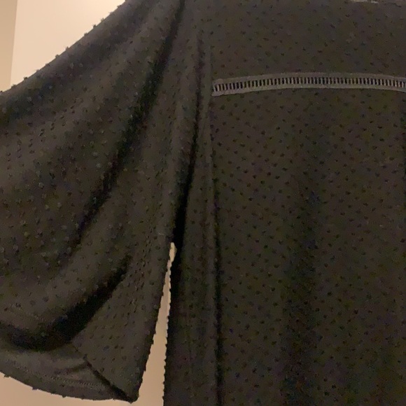 Black Bell sleeve top with texture detail - Picture 2 of 2
